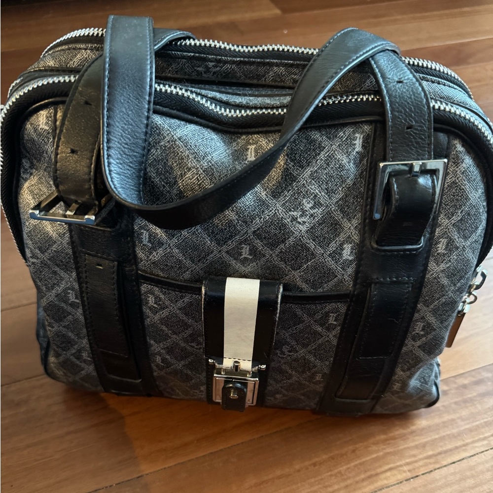 L.A.M.B. Oxford Silver Triple Zip Satchel Handbag - Picture 3 of 11